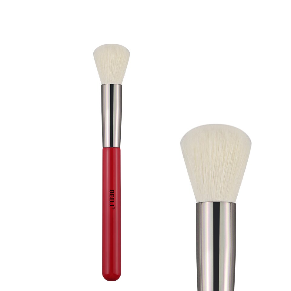 Beili rød enkelt makeup børste 1 stykke pudder concealer highlight foundation i syntetisk nano hår blusher børste make up værktøjer: 108