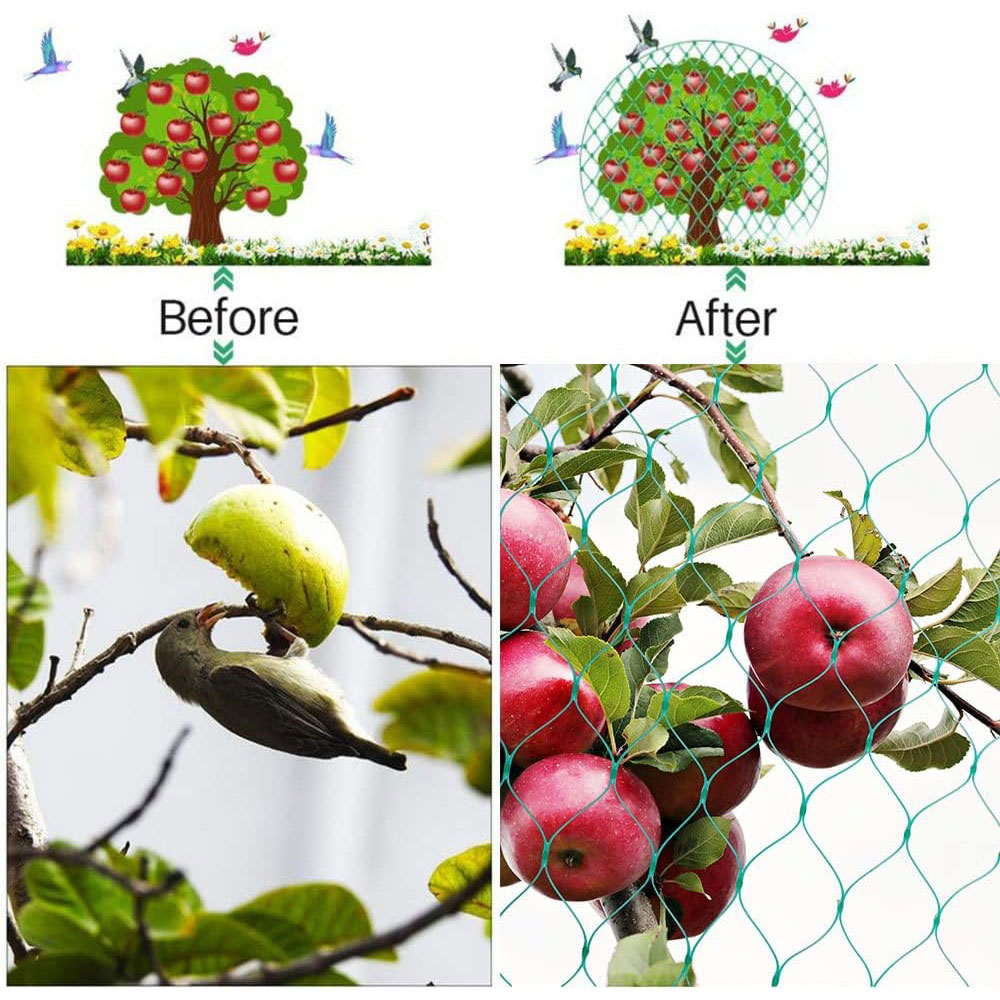 Red de protección antiaves verde de 5/10m, malla para plantas de jardín, protege plantas y árboles frutales de pájaros, ciervos, aves de corral, la mejor esgrima