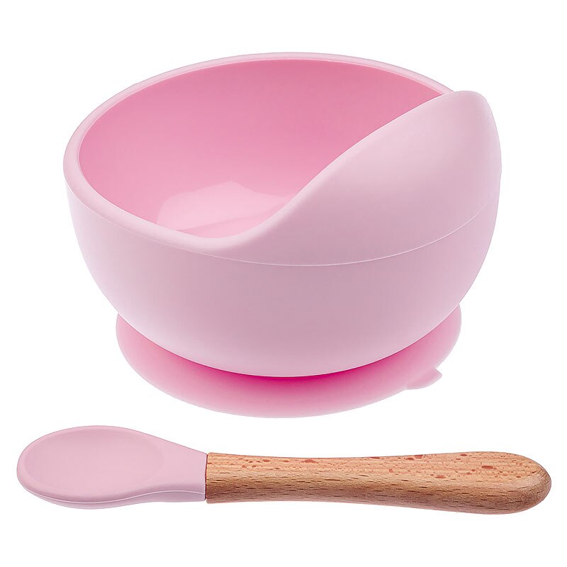 1set Silicone Bib Feeding Set Baby Bowl Tableware Waterproof Spoon Non-Slip BPA Free Silicone Portable Tableware for Children: BBC035-B