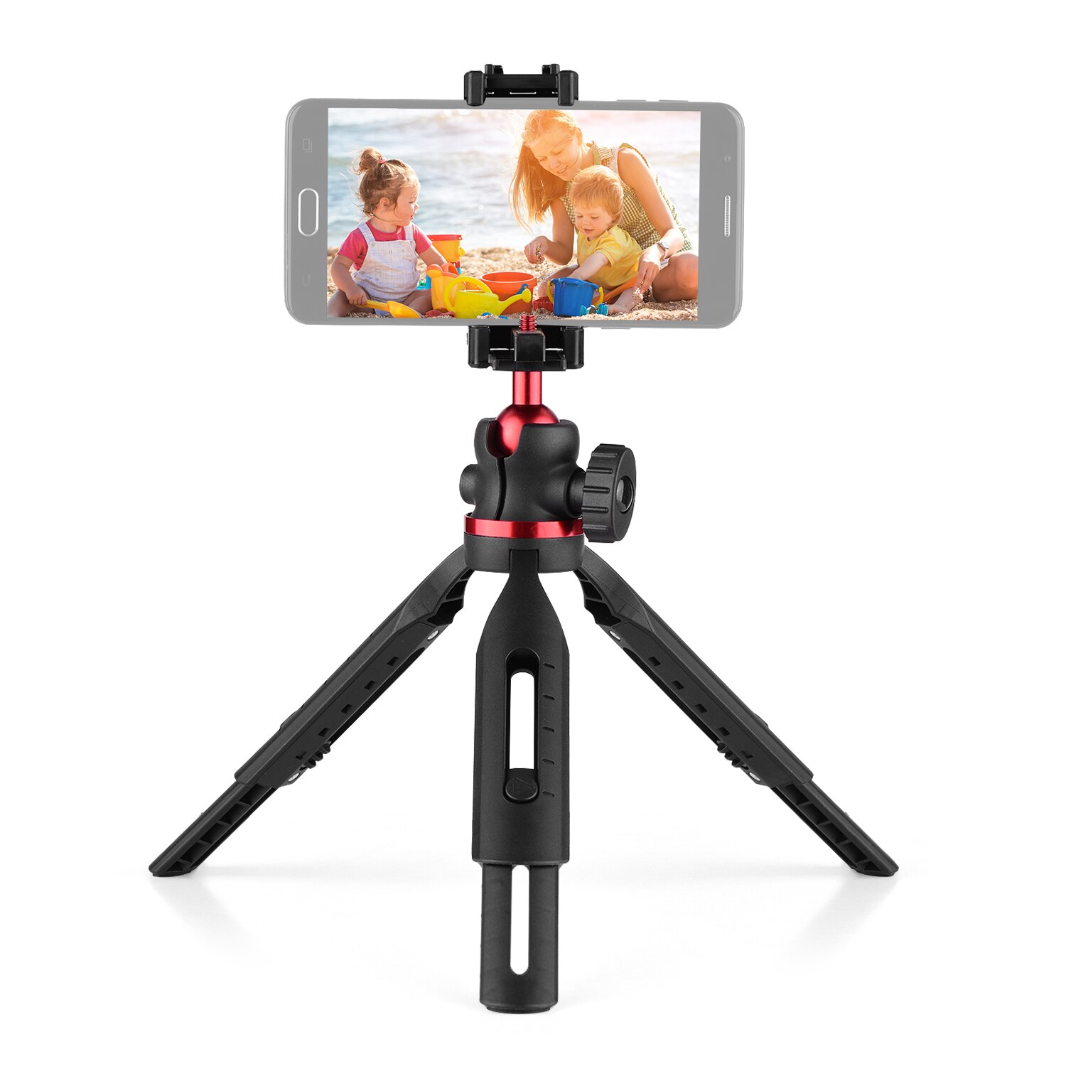 Height Adjustable Phone Table Tripod Stand 360 Horizontal with 1/4 Screw Phone Clamp Cold Shoe Mount with Bubble Level: style 1