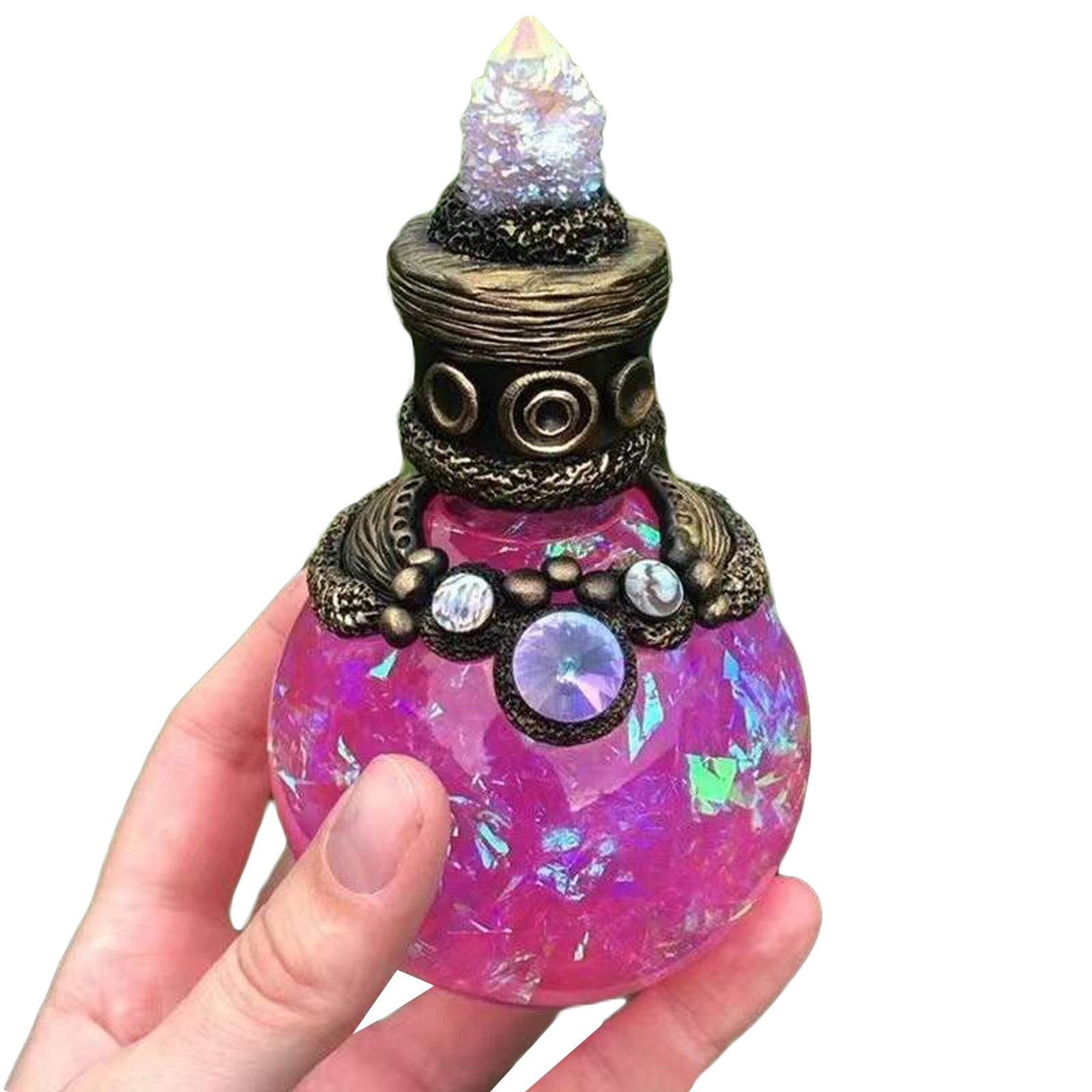 Poción mágica de Luna, decoración creativa de escritorio con forma de sirena, Aura, elfos, Tesoro, frasco de muestra, frasco de decoración del hogar: Rosa