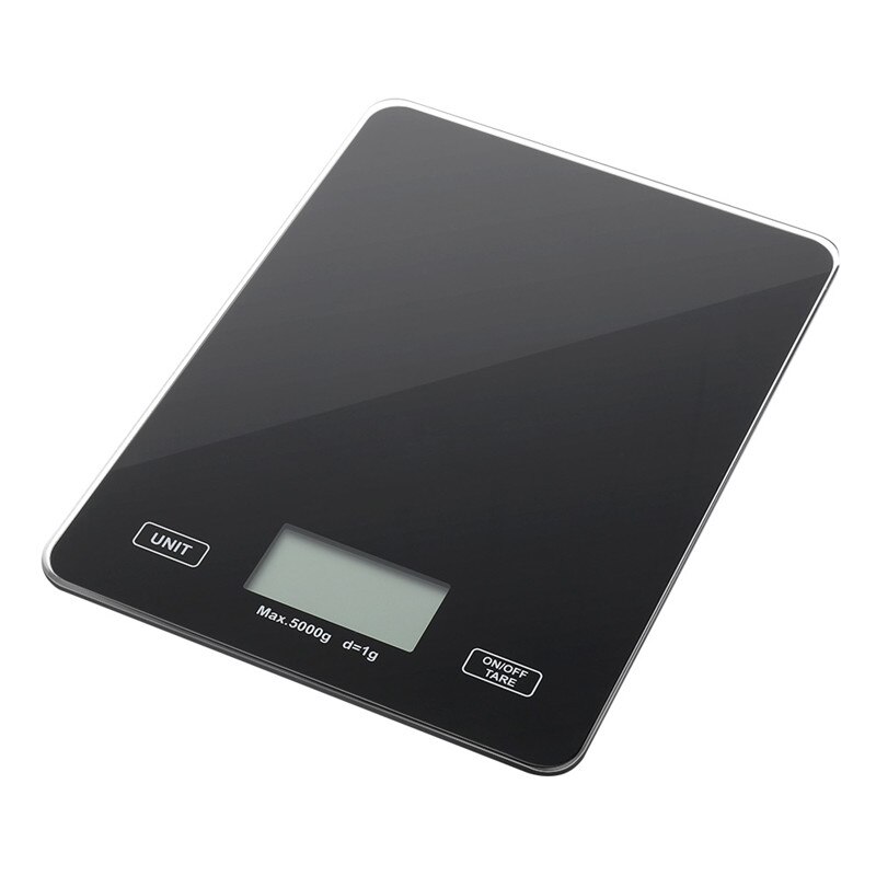 DIGOO DG-TGK1 Digitale Gehard Glas Schaal 1g/5kg Voedsel Schaal Ultra Slim Gehard Glas LCD Display Keuken mesuring Tool: Black