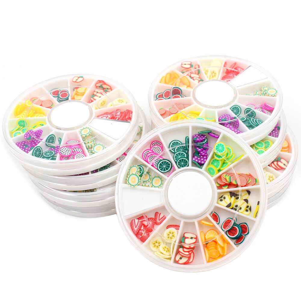 12 Style Fruit Charms for Slime Addition Slices Lizun Accessories Putty Nail Art Slime Suppliers Toys Decoration