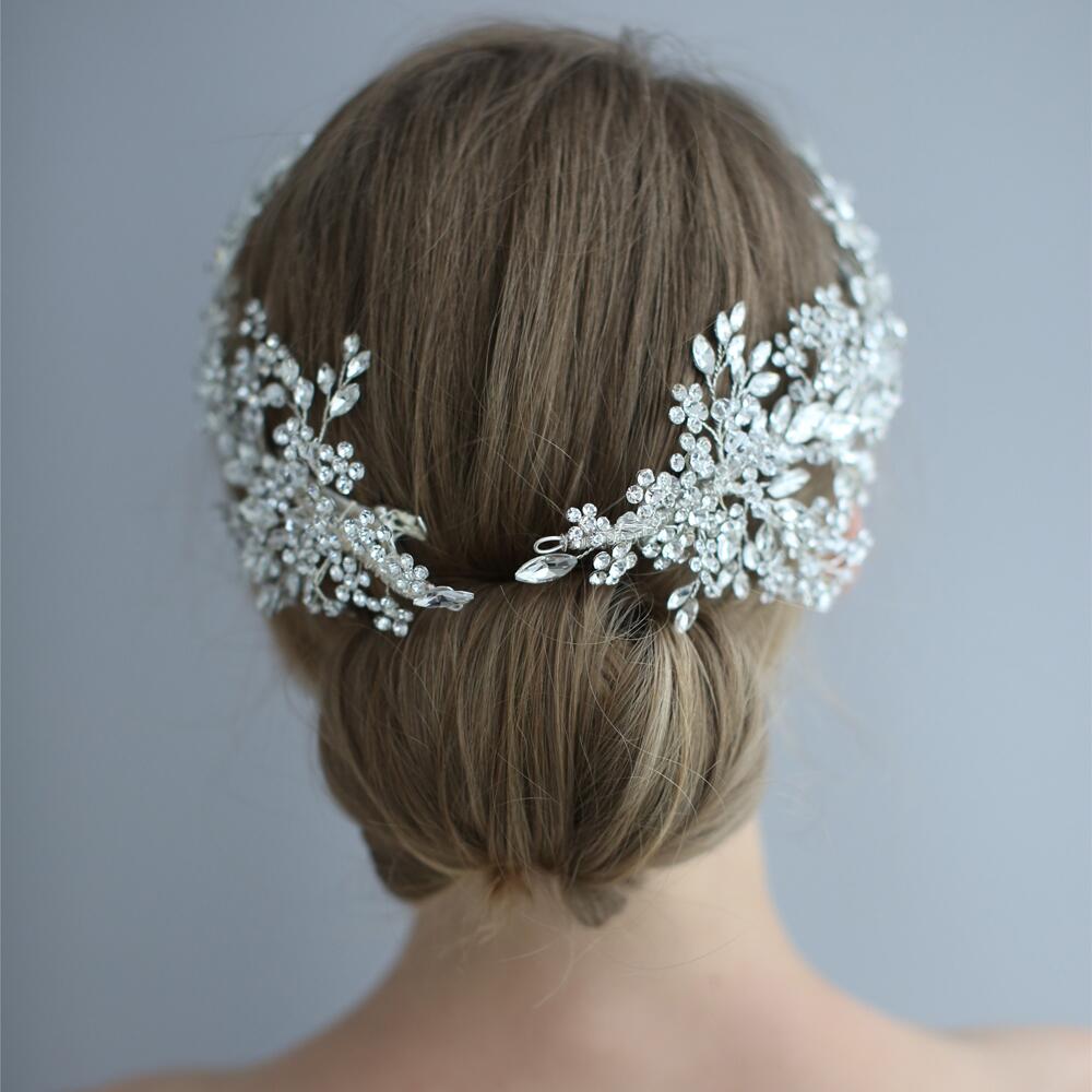 TRiXY H253-S Gorgeous Crystal Bridal Headpiece Flower Wedding Hair Vine Clip Party Prom Hair Jewelry Bridal Hair Accessories