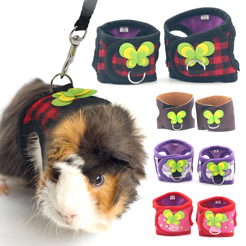 Hámster chaleco arnés ajustable correa de cerdo de Guinea Chinchilla rata ratones hurón Animal PEQUEÑO accesorios mascotas arnés