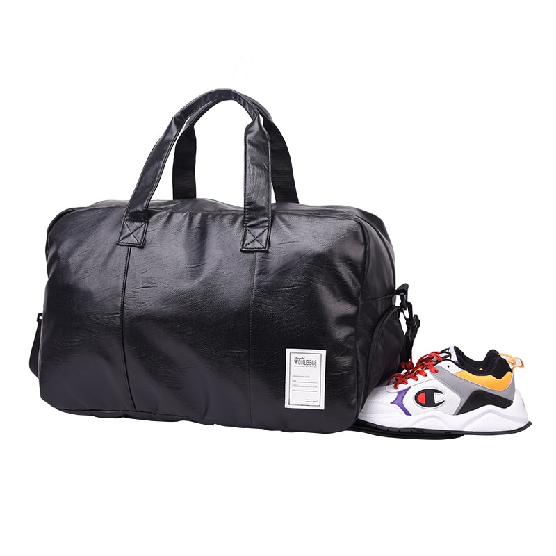 Men Travel Duffle Bag Women Travel Hand Luggage Bag PU Leather Waterproof Sports Gym Bag Large Capacity Weekend Handbag