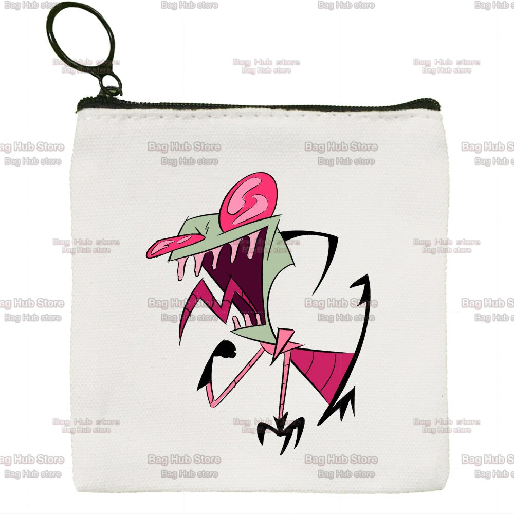 Invader Zim Zim Image Cartoon brezentowa portmonetka z zamkiem błyskawicznym studentka mały uroczy portmonetka szminka torba mała przenośna: M