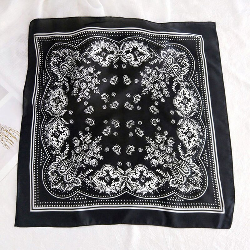 Foulard carré en soie imprimé pour femme, petit foulard de cou, bandeau pour cheveux, foulard, foulard, bandana, châle