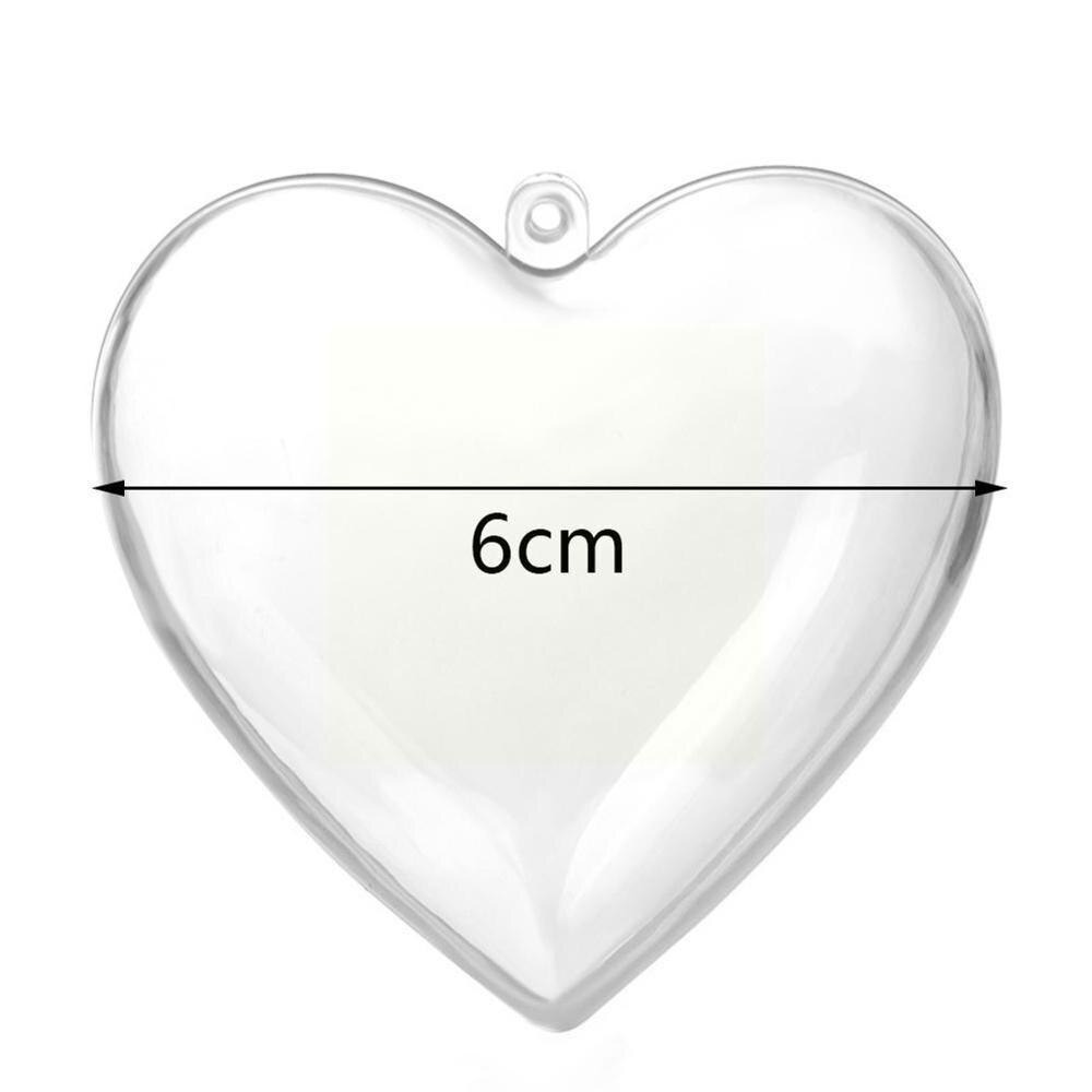 5pcs Heart Shape Transparent Plastic Ball Clear Plastic Craft Ball Heart Shape Baubles For Christmas Wedding Decoration T8w4