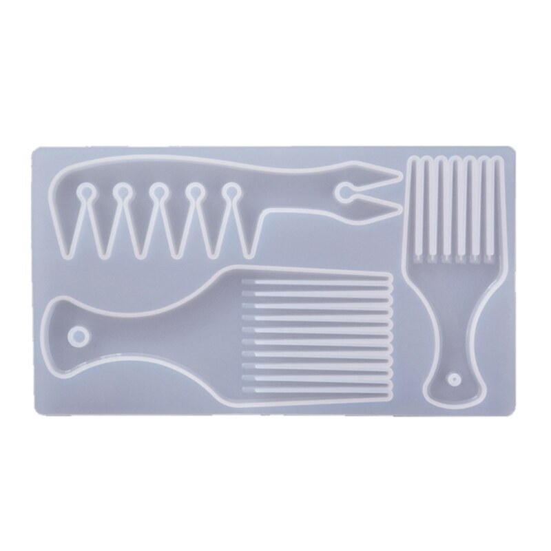 Moldes de resina de Peine africano, herramientas artesanales para recoger el pelo, Molde de resina de Peine Afro, DIY, moldes de peine para recoger el pelo, molde de silicona