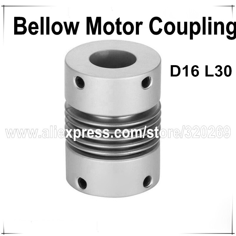 CNC Zero-Backlash Bellows Servo Motor Coupling D16 5 6 6.35 7 8 Mm CNC 1/4&quot; Set Screw
