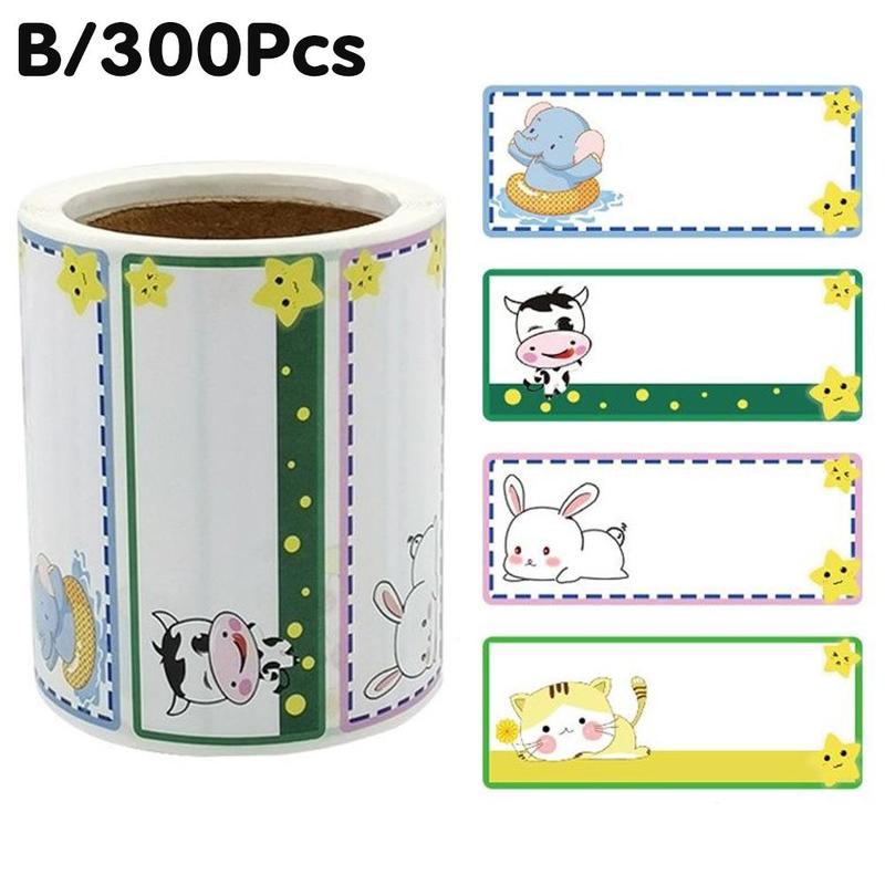300pcs/roll Kitchen Animal Sticker Refrigerator Freezer Food Storage Date Content Label: B