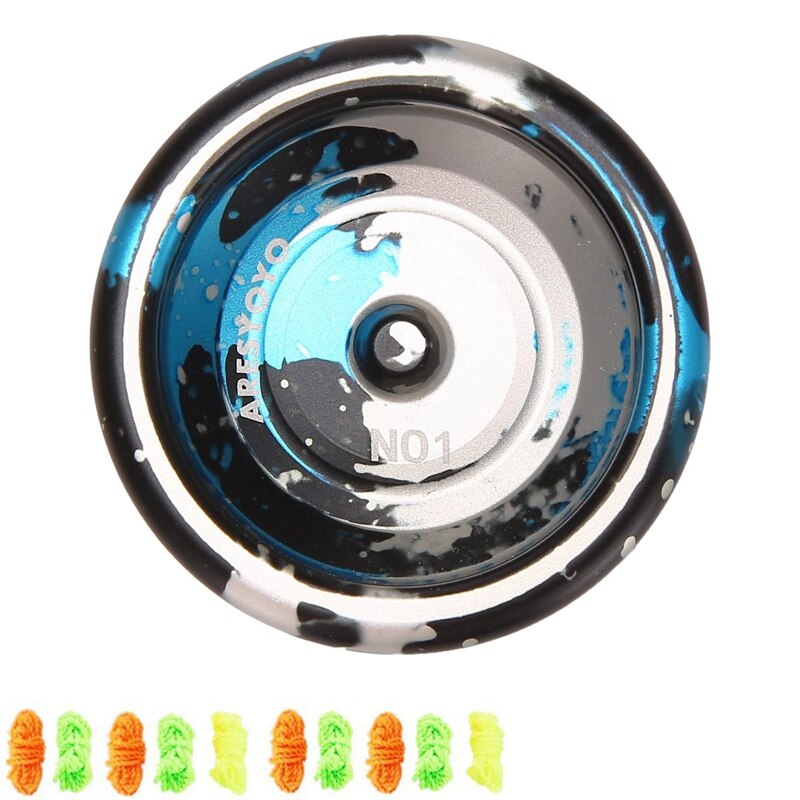 Aresyoyo NO1 Yoyo Butterfly Aluminum Alloy Magic Yoyo with 10 Ball Bearing High Speed Yo Yo Classic Toys: Black Blue Silver