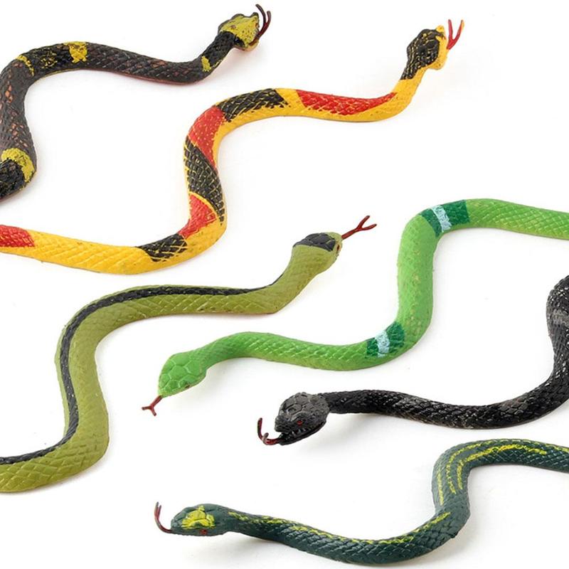 6pcs High Simulation Toy Plastic Snake Model Funny Scary Snake Kids Gag Prank Funny Favor Toys Halloween Prank Prop For Decor