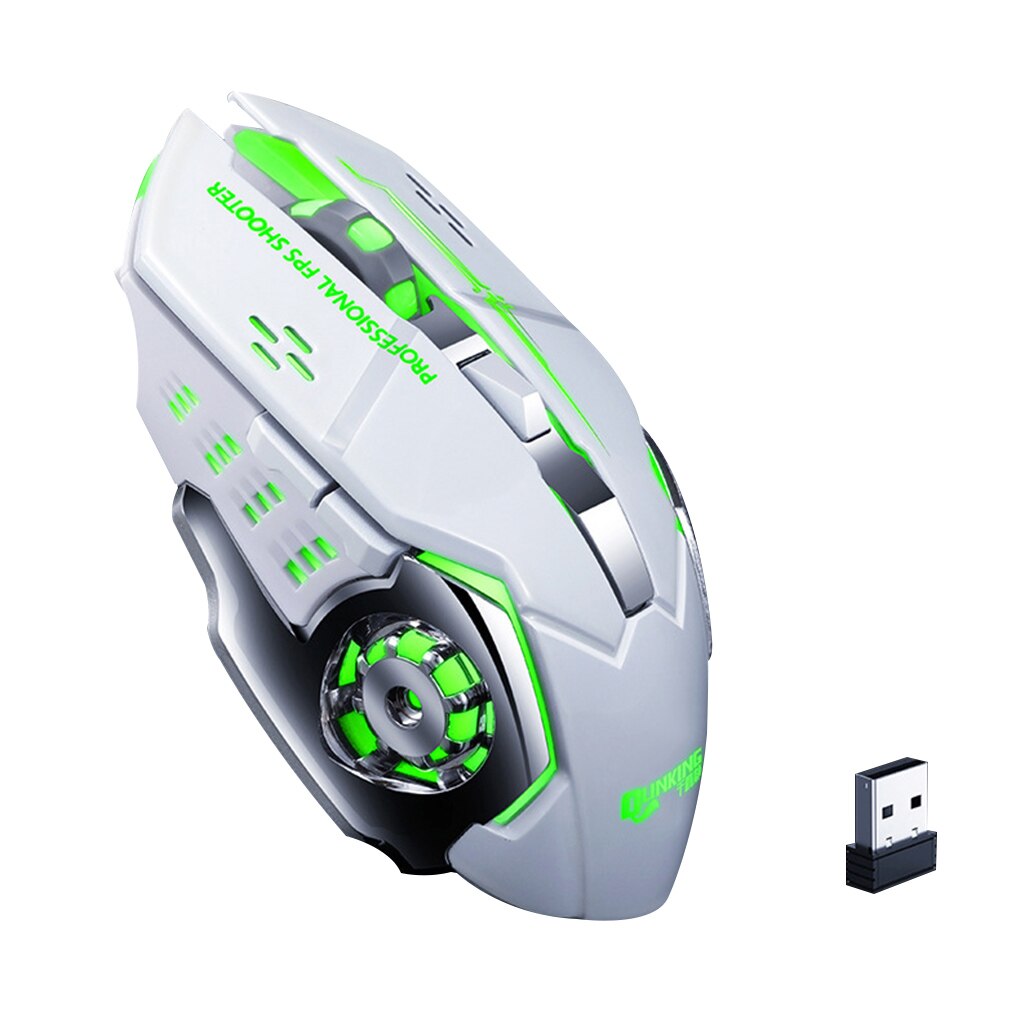 Wireless Mouse 7 Color Breathing Light Rechargeable Desktop Computer Laptop 2.4G 6 Buttons Gaming Mouse: NO.3
