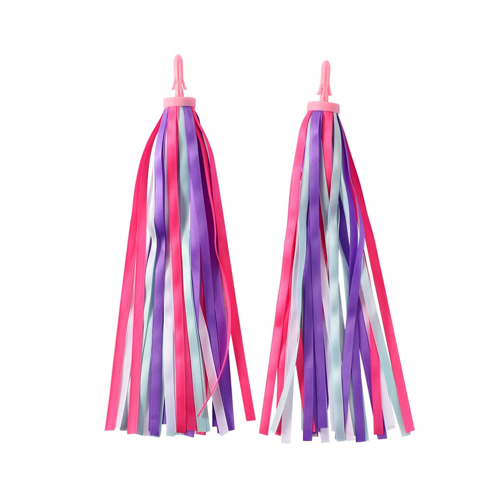 PLATT Stuurfranjes, streamer bandjes voor kinderfiets, kinderscooter, stuur, streamer, fietshandgrepen, ribbon, 1 paar (roze paars