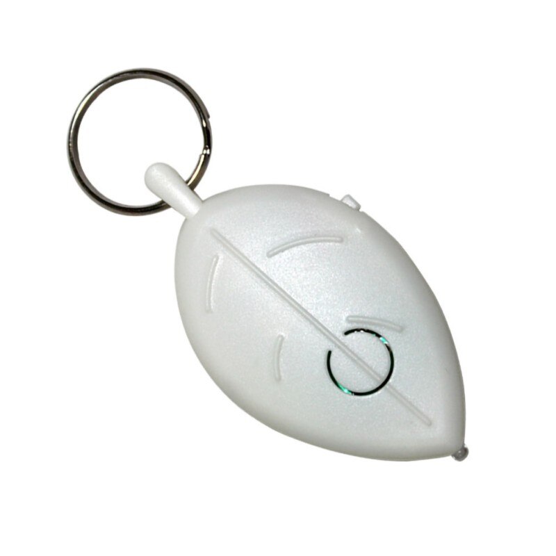 Mini nøgle finder praktisk bærbar anti-mistet nøglering blad fløjte induktion nøgle fløjte lyd ledet lys anti-mistet alarm: Hvid