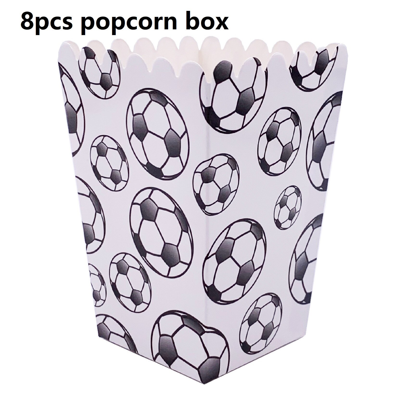 Fotboll tema födelsedag fest servis set servett koppar bordsduk flagga sugrör baby shower barn favor pojkar fest dekoration: 8 st popcornlåda