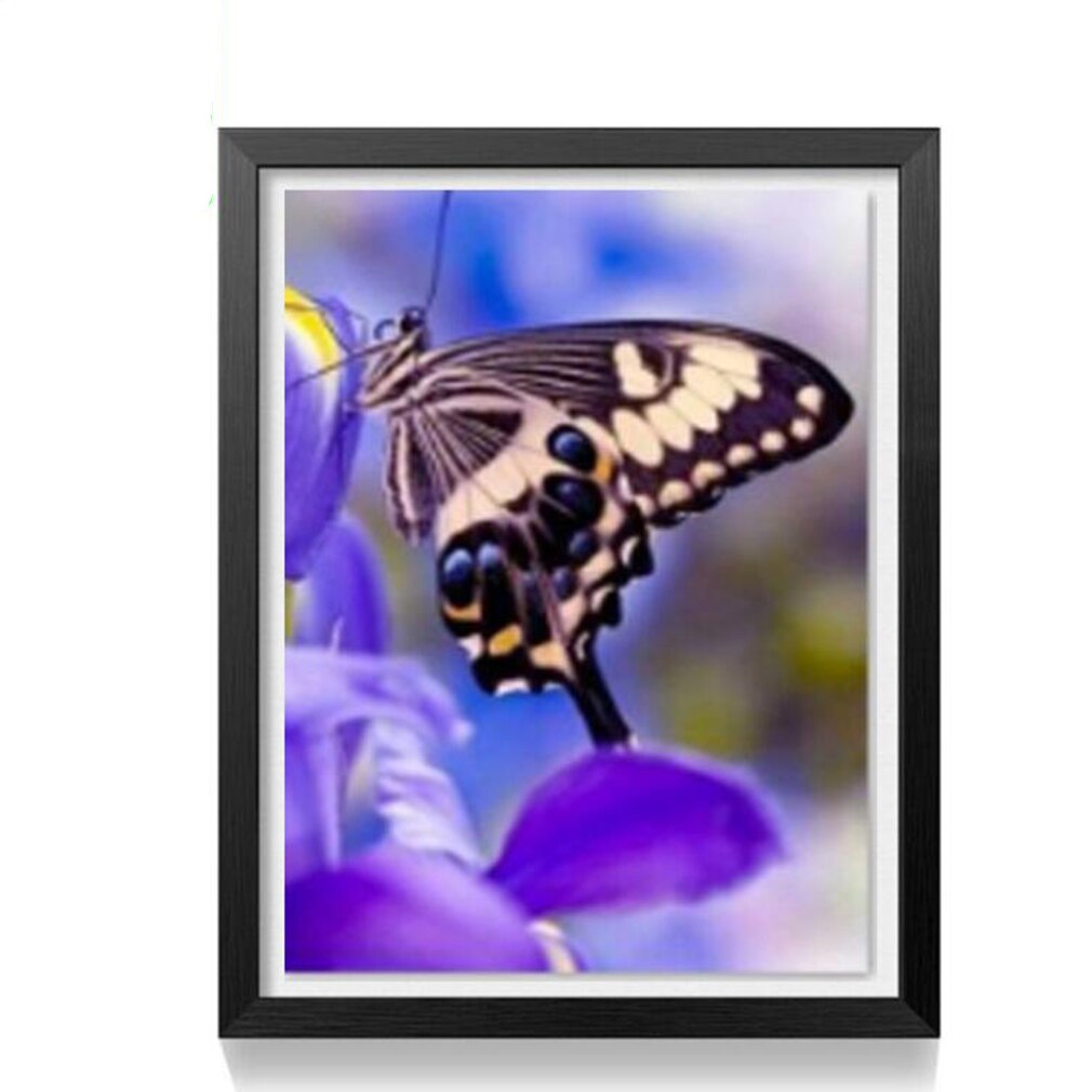 Diy blomster malerier hjem stue dekoration håndlavet farverige sommerfugl punkt bore tegning hotel display malerier: Default Title