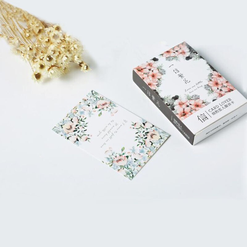Søde 28 stk / pakke blomster små kort lykønskningskort postkort universelle diy invitationer beskedkort