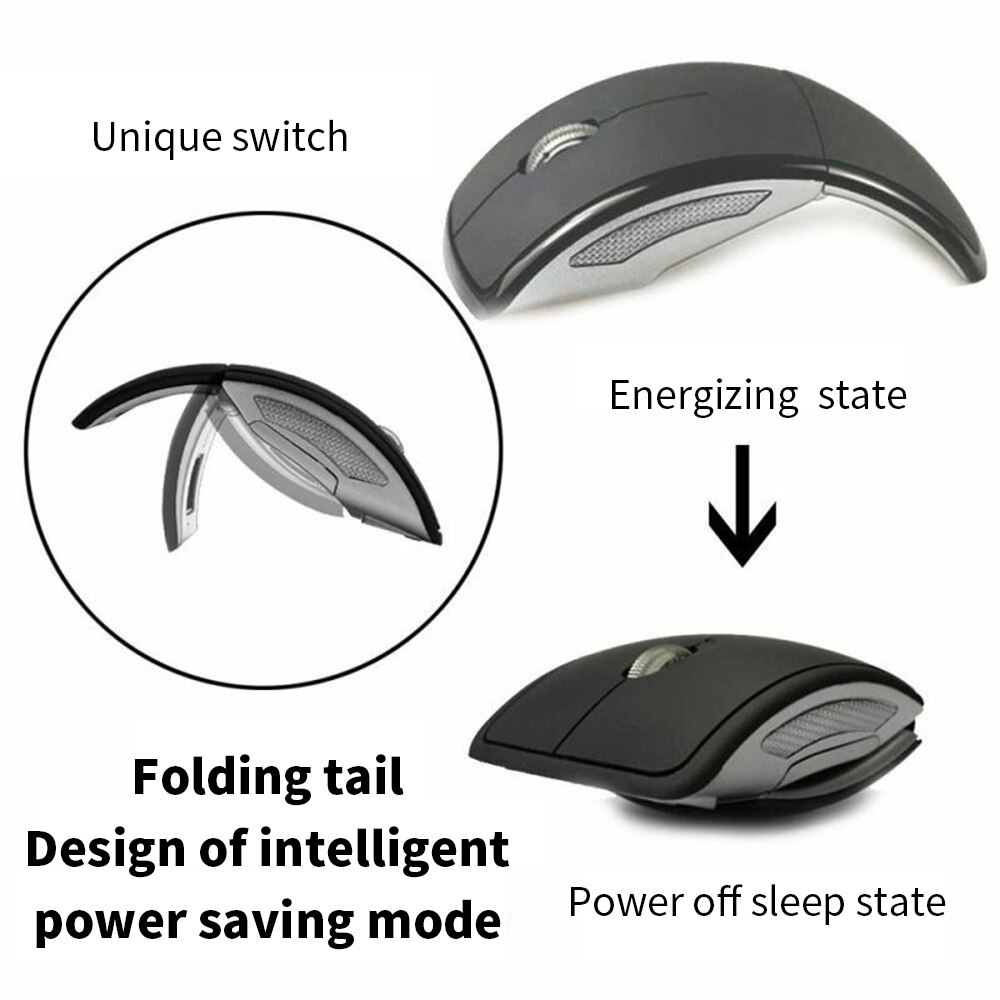 Wireless Mouse Computer Mouse Foldable Folding Optical Mice Bluetooth Mouse for Laptop Computer PC 2.4 GHz Wireless Mouse