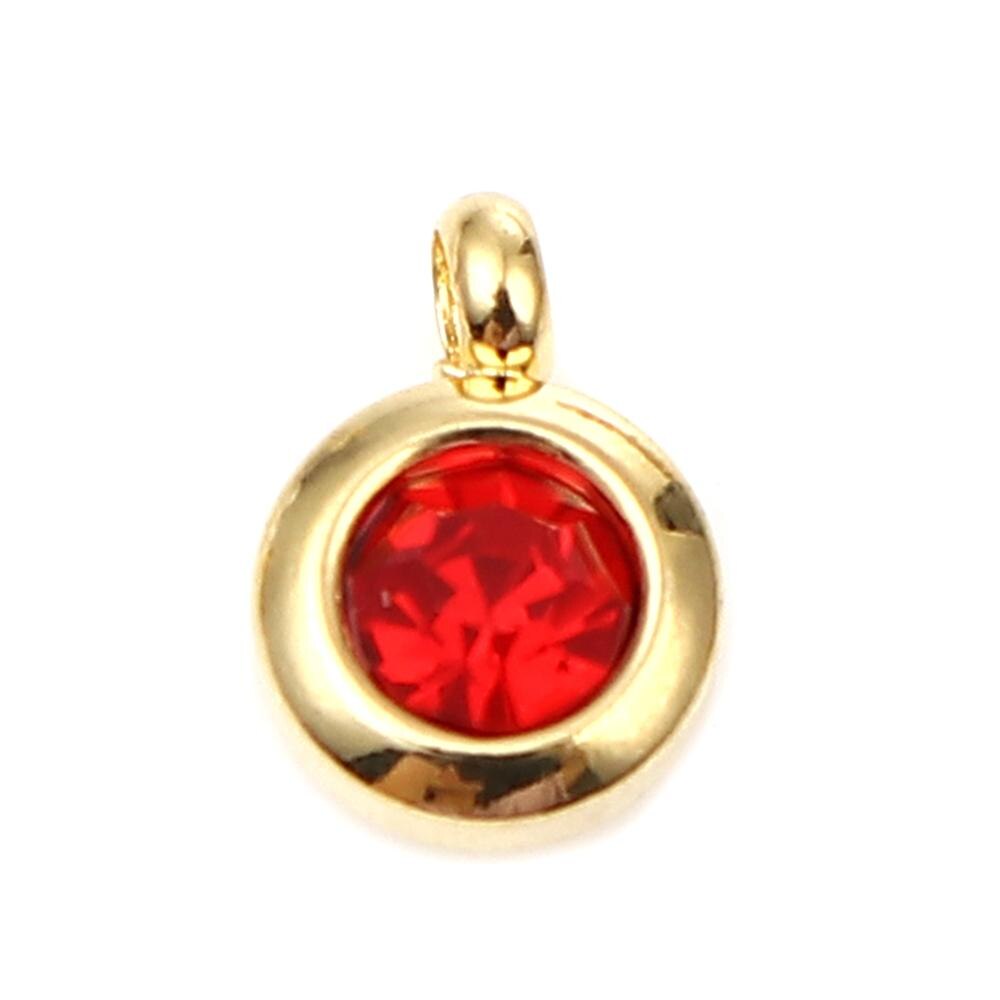 DoreenBeads Edelstahl Gold Farbe Charms Runde Multicolor Glas Anhänger DIY Machen Ohrringe Schmuck 9mm x 7mm, 2PCs