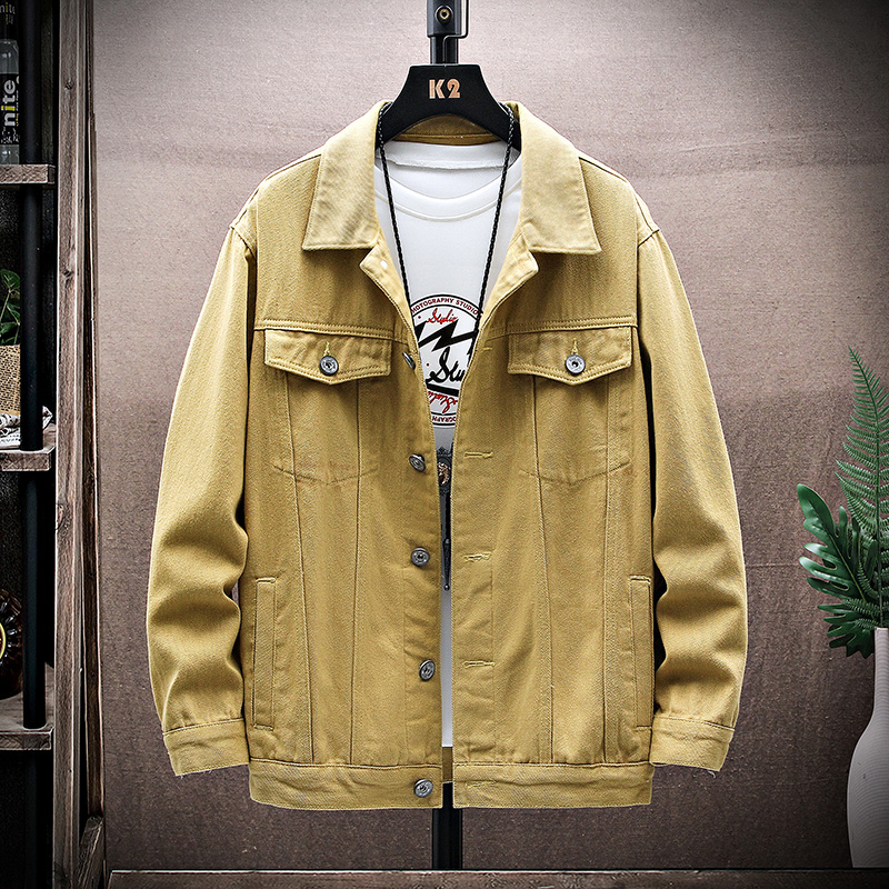 Chaqueta vaquera Rosa pura para hombre, Cazadora bomber de , prendas de vestir exteriores: YELLOW / XXXL