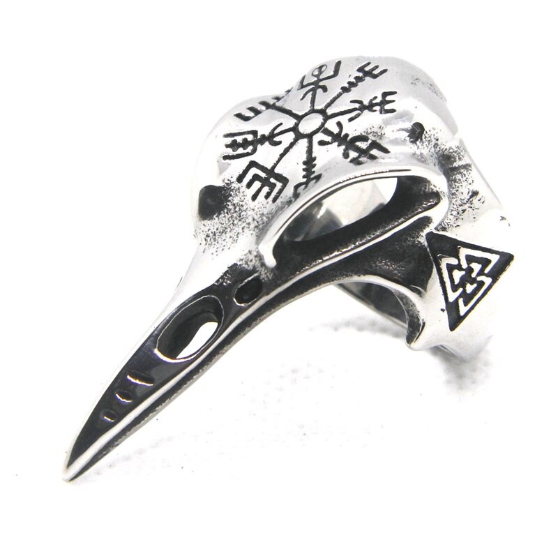 Nieuwste schedel herenring 316l roestvrijstalen vogelschedel heren coole ring