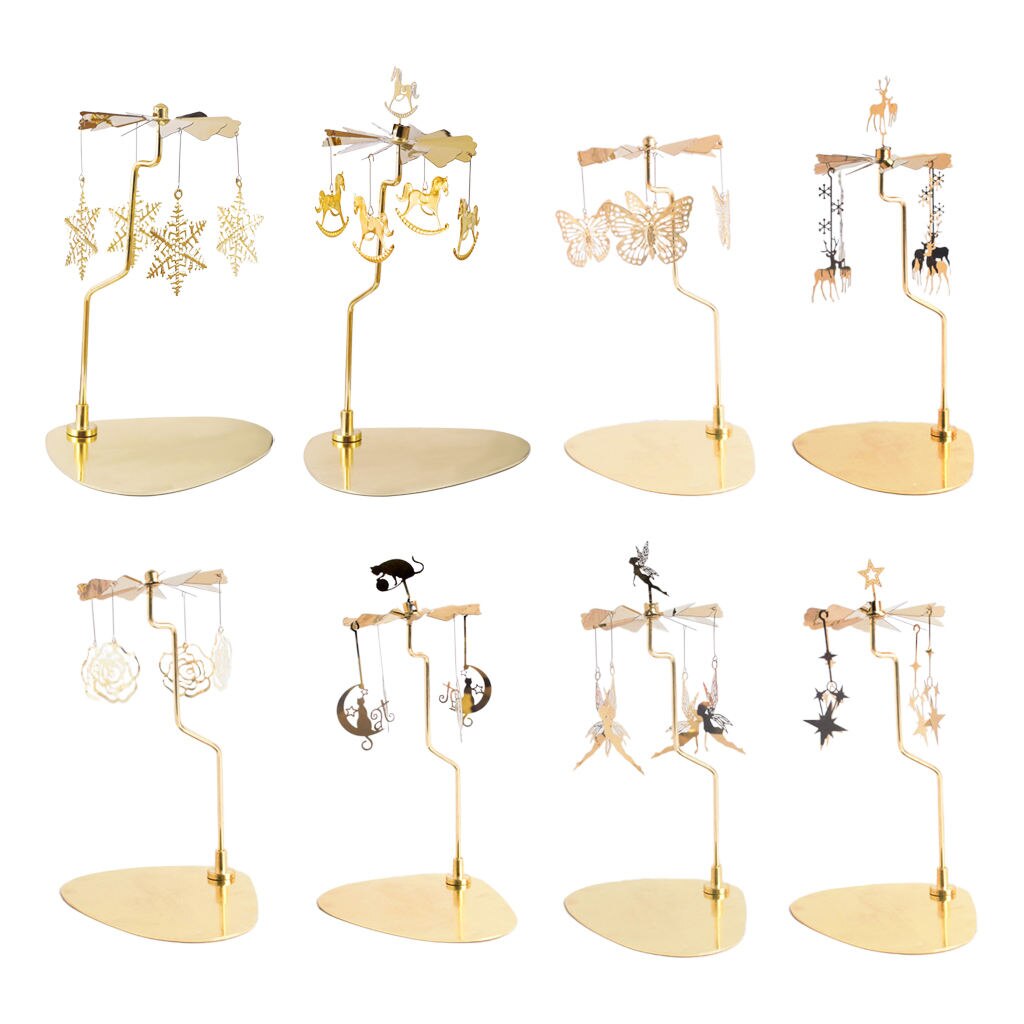 Bougeoir rotatif carrousel de noël, porte-bougie, support pour maison, anniversaire, mariage, décorations de Table