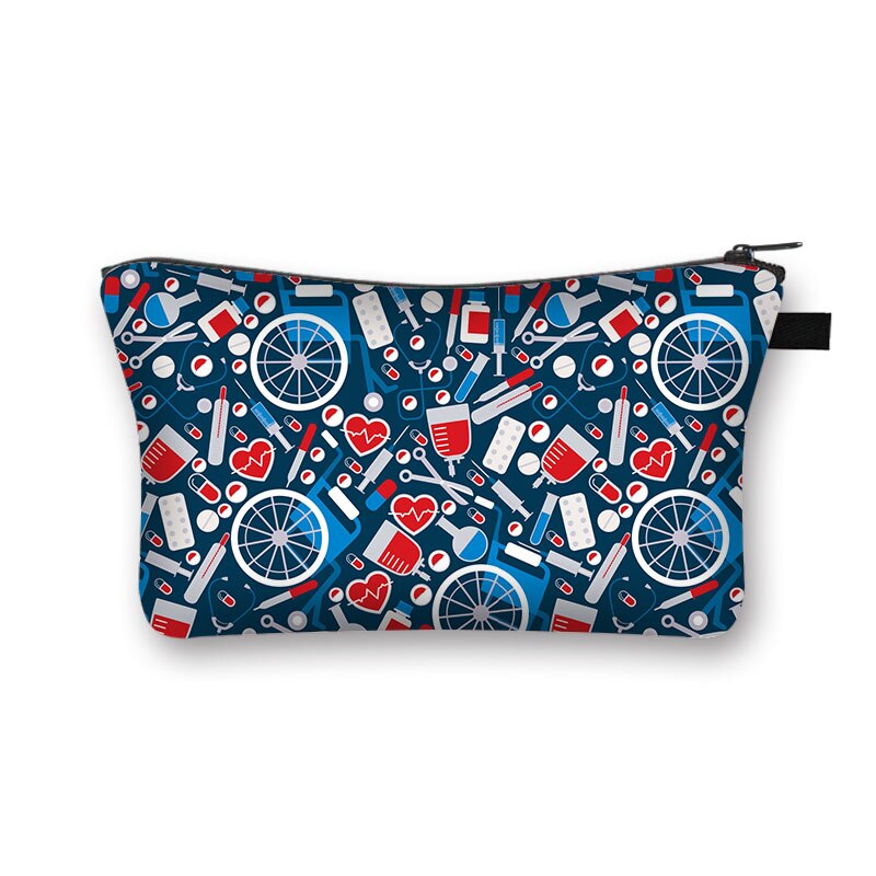 Pielęgniarka ze skrzydłami anioła kosmetyczka kobiety torebki na makijaż panie torby do przechowywania torby podróżne Zipper Organizer na kosmetyki: hzbblm36