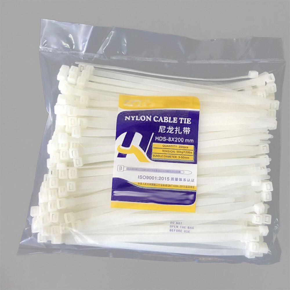 100Stck selbst-Verriegelung Kunststoff Nylon Kabelbinder Weiß Garten Industrielle Verschiedene Befestigungs Ring Anlage Befestigen Veranstalter Kabel Postleitzahl krawatte