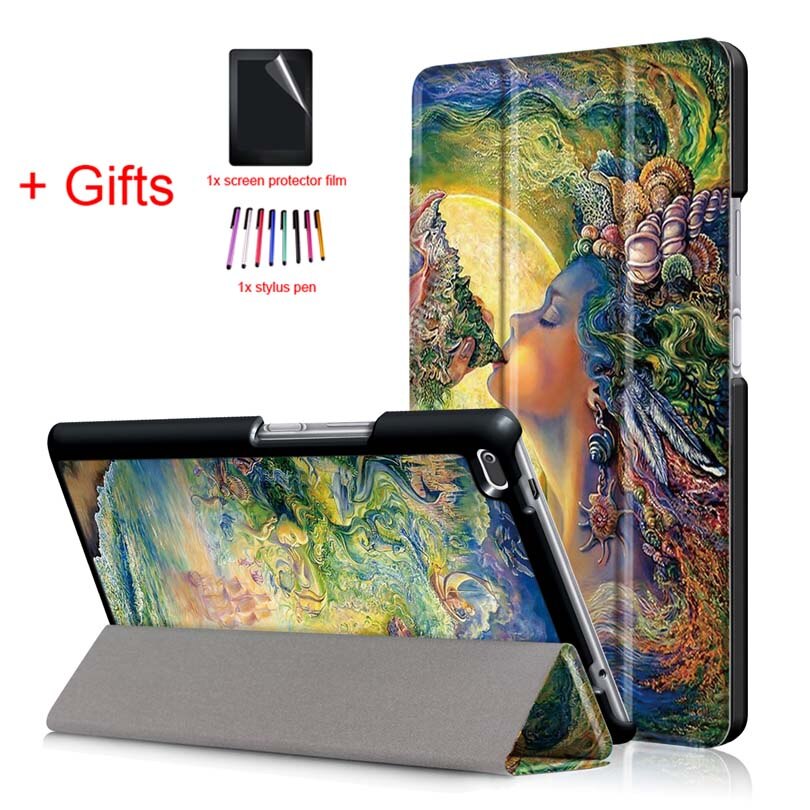 PU Leather Cover Case for Lenovo Tab4 Tab 4 8 TB-8504x TB-8504F TB-8504N TB-8504 8inch Tablet Funda Flip Magnet Case +Film+Pen: HZN