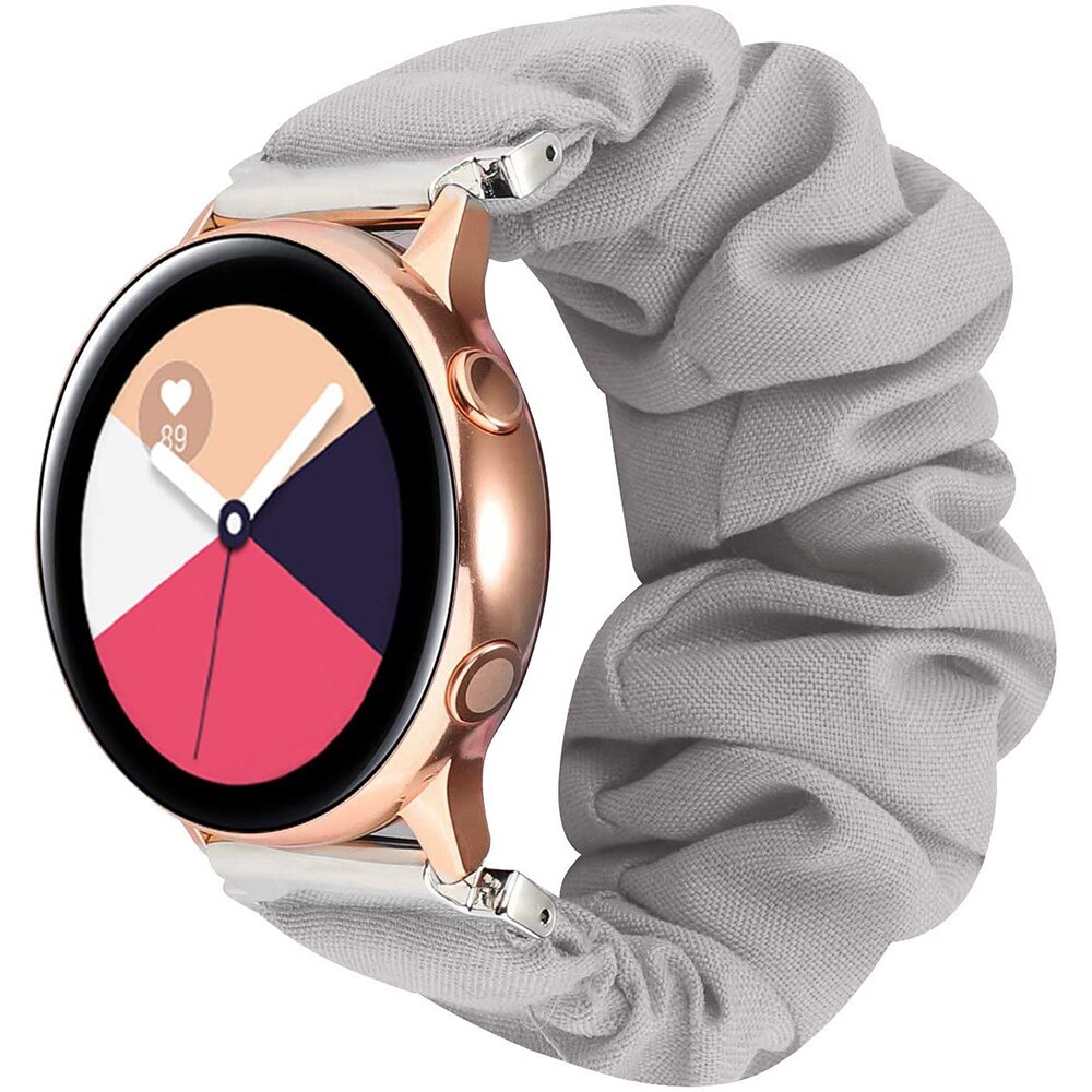 20 22mm scrunchies elastisk klokkerem for samsung galaxy watch 46mm 42mm aktive 2 huawei klokke  gt2 reimer  s3 amazfit bip: Farge 2 / 20mm