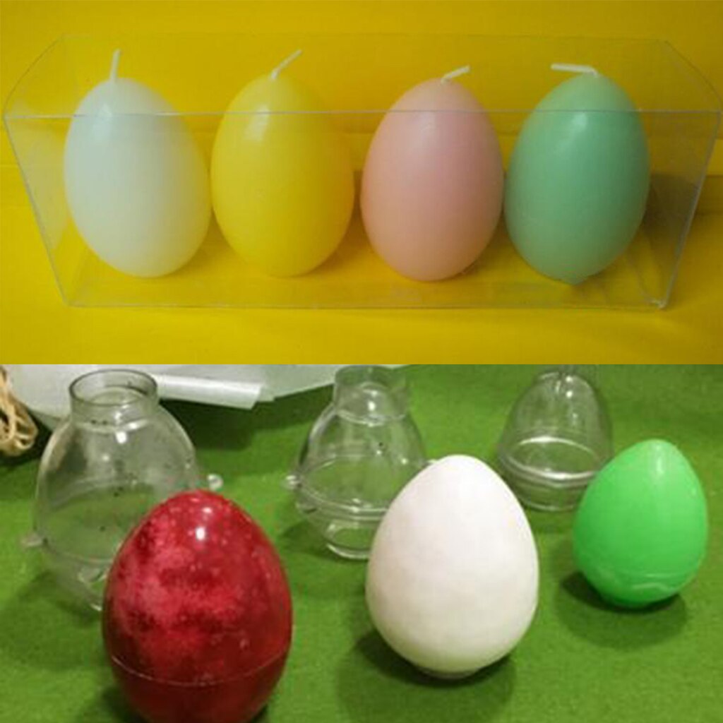 Clear Egg Shape Plastic Mold DIY Clay Jewelry Making Tool For Soap Candle Making