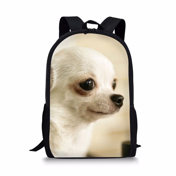 Instantarts barn skolväskor för flickor pojkar söta 3d valpar chihuahua mönster barn skolväskor casual lap top reseryggsäckar: H8074c