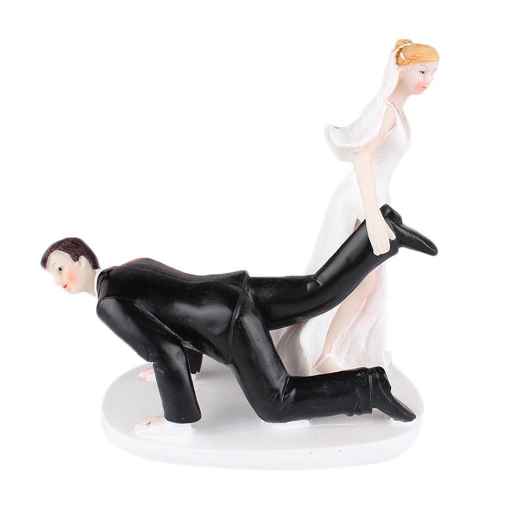 Reusable Romantic Black Groom Bride Marry Resin Figurine Wedding Cake Topper Wedding Decoration Baking Decor Tools: NO.19