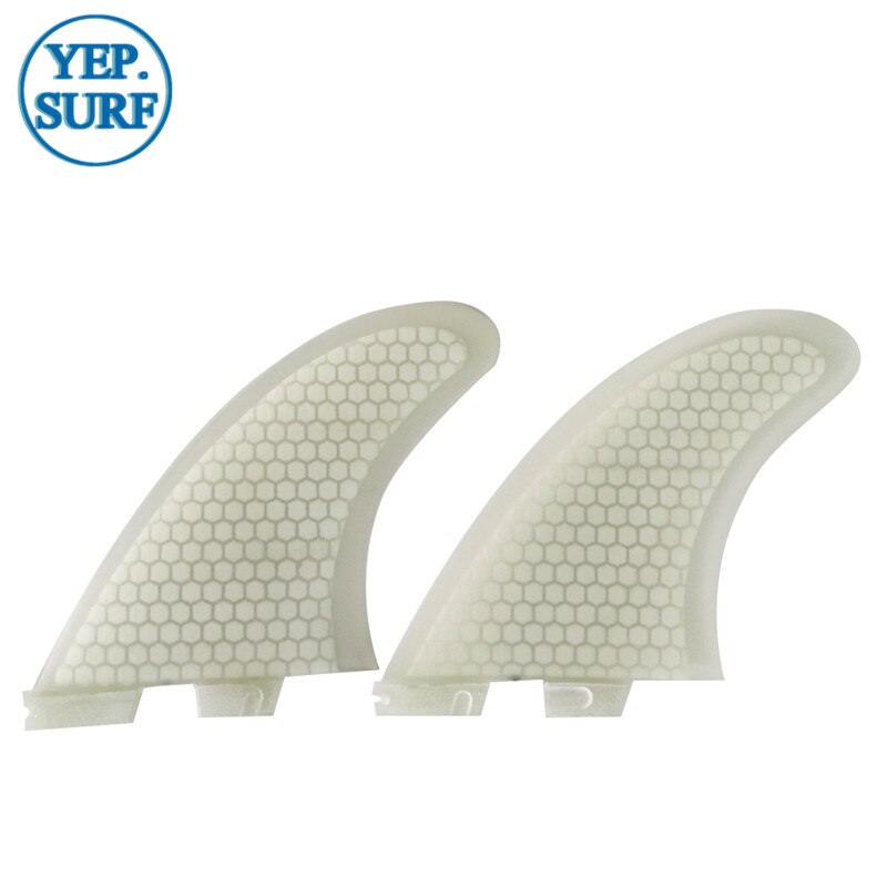 Double TabsII TWIN FIN Surfboard Fins TWIN FIN black color/white color quillas surf fins Yepsurf surf fins Fiberglass Honeycomb: Clear