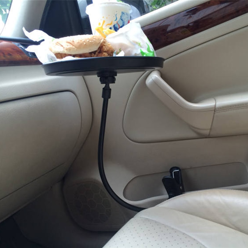 Car Food Tray with Clamp Bracket Folding Dining Table Drink Holder Car Pallet Back Seat Water Car Cup Holder Car Swivel Tray