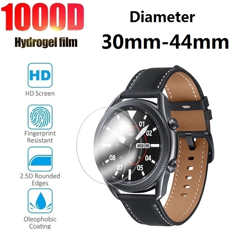 3x Smartwatch okrągły osłona na szybkę zegarka średnica 44 43 42 40 39 37 35 33 31 30 mm folia ochronna pokrywa z folii do inteligentnego zegarka