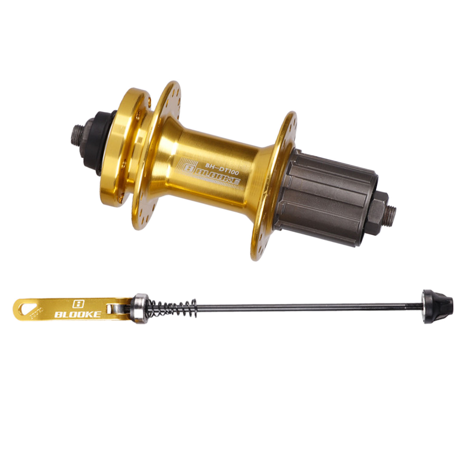 Buje de rodamiento de bolas delantero y trasero para bicicleta de montaña MTB, 32 orificios, liberación rápida 7-11 para buje de freno: Gold Back