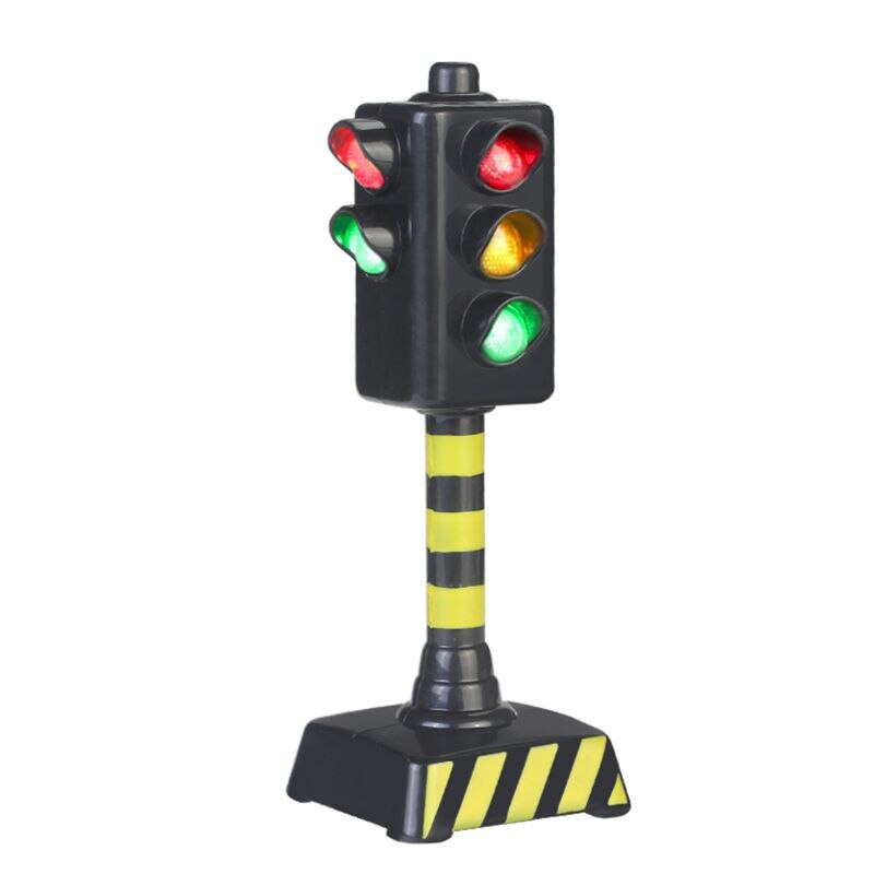 Mini Traffic Signs Road Light Block with Sound LED Children Kids Educational
