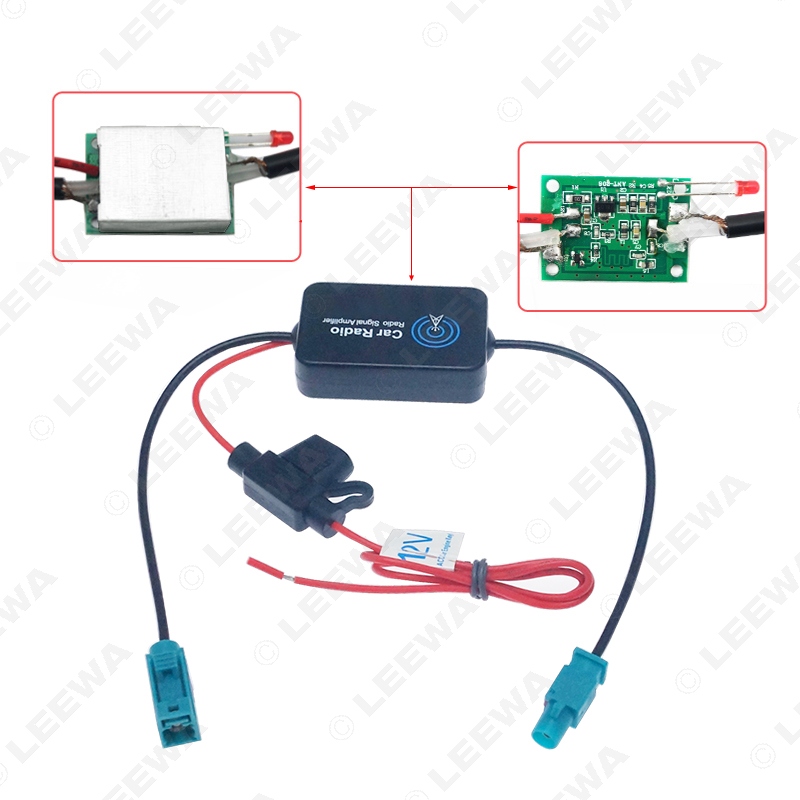 LEEWA 12V 12V autoradio antenne antenne signaalversterker voor auto met FAKRA II-connector # CA1051
