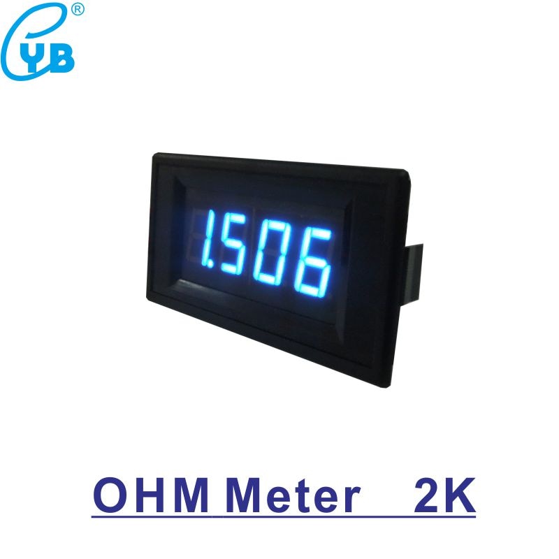 2K Led Digitale Weerstand Meter Ohmmeter Weerstand Meter Voeding Dc 5V Blauwe Led Digit Ohm Meter Weerstand tester Ohmmeter