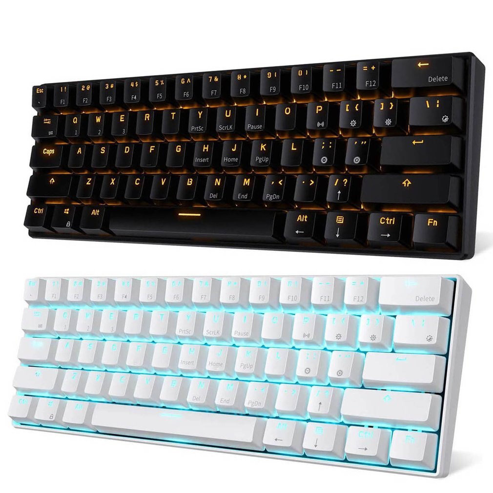 RK61 Backlight Keyboard Ergonomic USB Wired Gamer LED Gaming Gamer Mechanical Feeling Keyboard For PC Computer