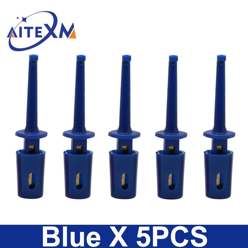 5PCS Mini Single Test Hook Clip Test Probe For Electronic Testing IC Grabber Large Round Crocodile Clip Hook Test Clip