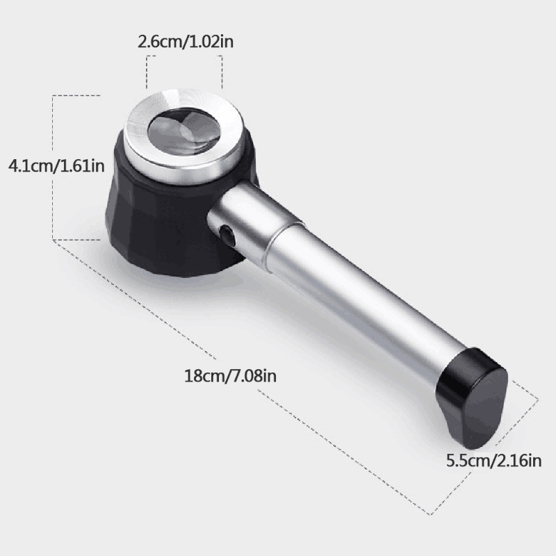 10x Magnifier Dermatoscope Handle Smooth Clear Vision with Measure Scale Bigger Vision Magnifying Glass Bigger Vision