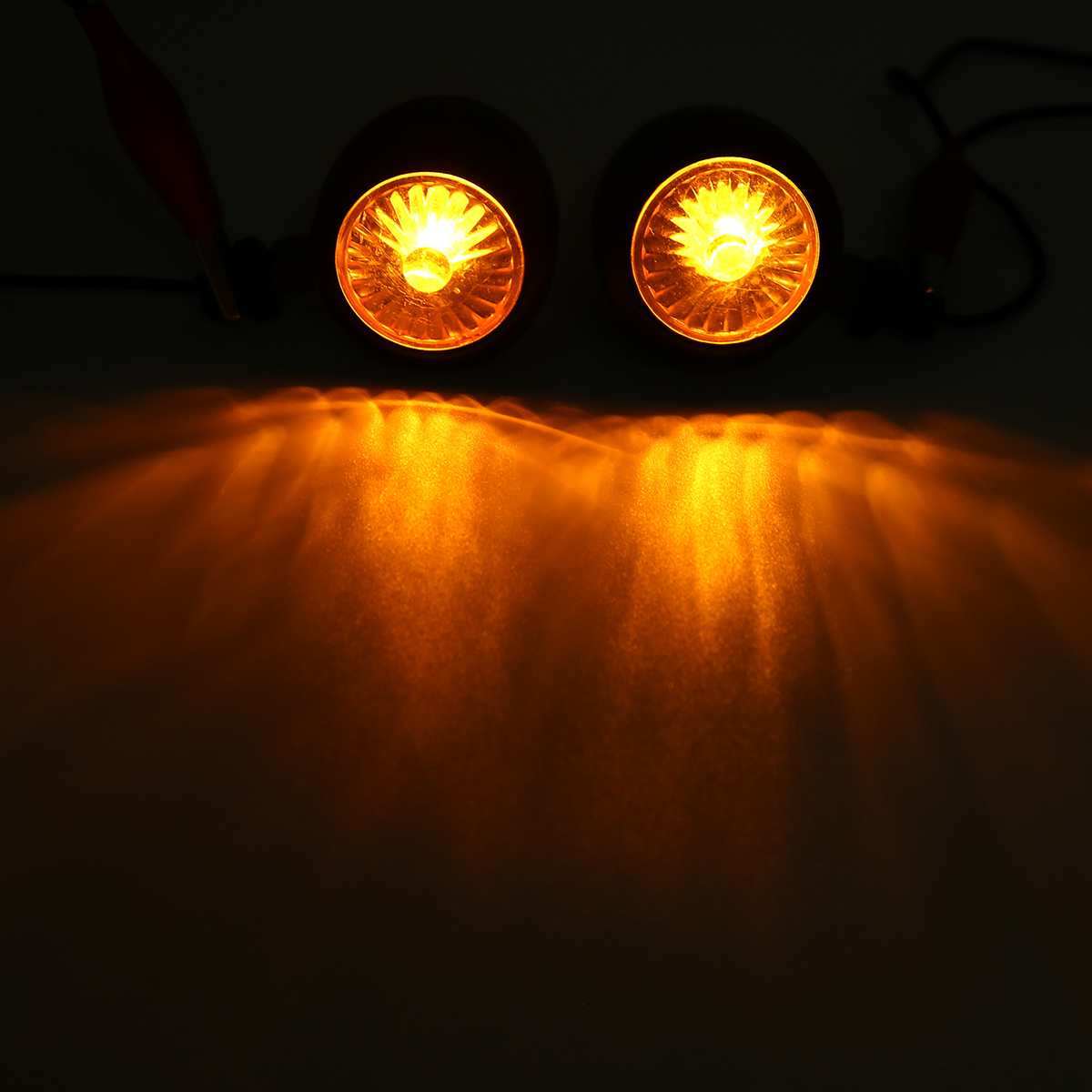 2/4 PCS Motorcycle Turn Signals Indicator Universal 12V Retro Motorbike Signal Lights Metal Blinkers Black Chrome