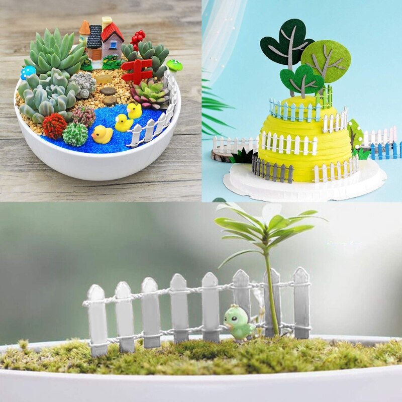 Mini vallas de madera para jardín en miniatura, accesorio pequeño de madera de 50lb, 3 piezas, 90x5cm, ideal para Micro paisajismo