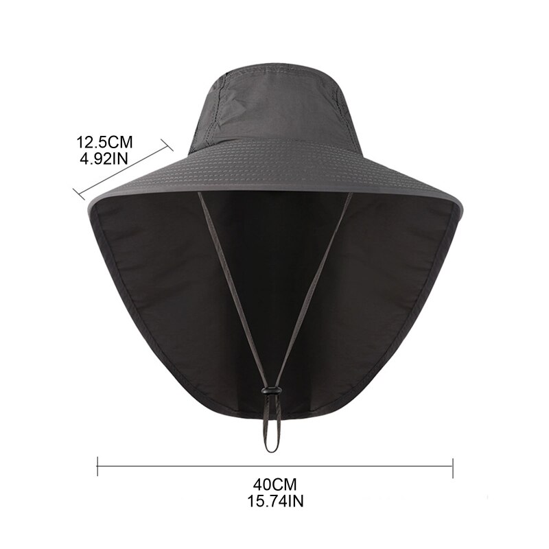 Men Boonie Hat Sun Protection Wide Brim Sun Hat Men Boonie Hat with Neck Rope UV Protection Hat Wide Brim Mesh Hole Cool