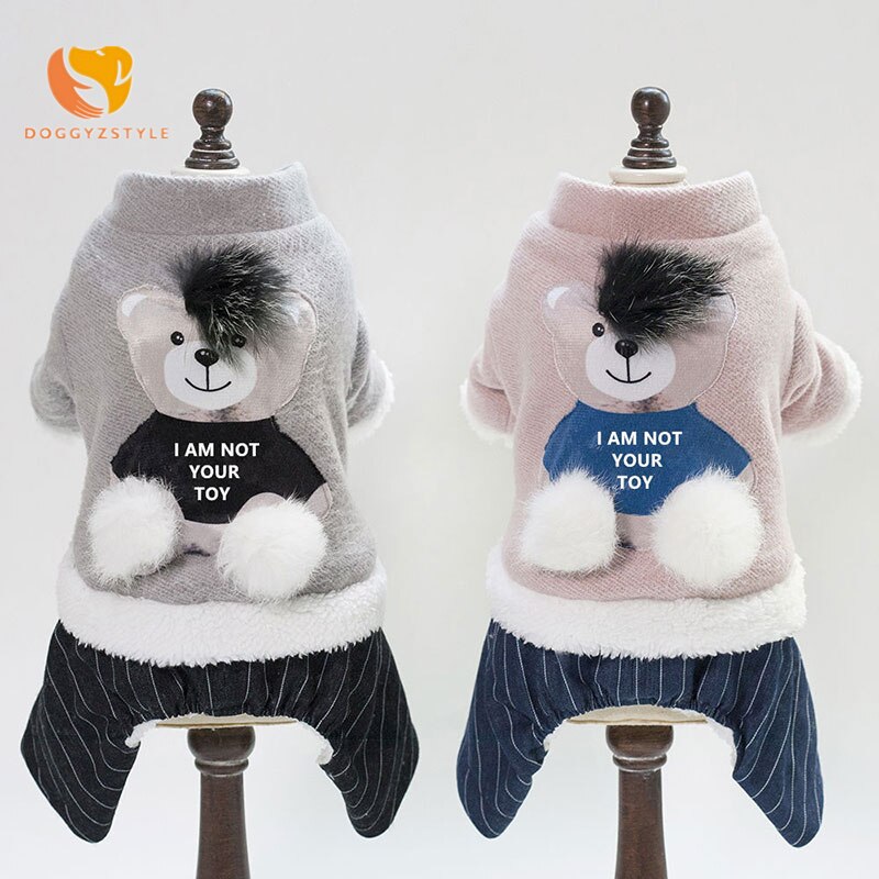 Mono para perros y mascotas, pijama de perrito, mono cálido de invierno con forro polar acolchado, ropa bonita de oso para perros pequeños, medianos y grandes